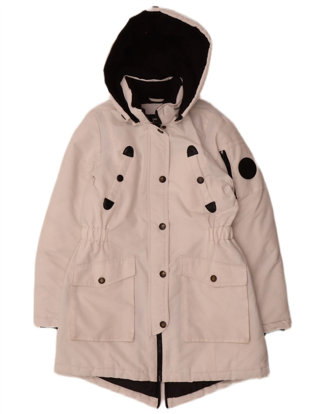 Diesel Mädchen-Parka mit Kapuze, 11–12 Jahre, weißes Polyester