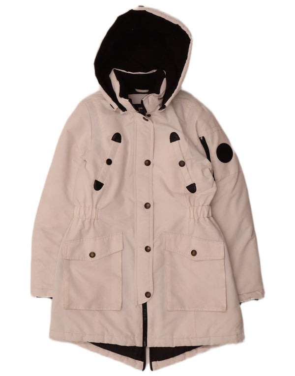 Diesel Mädchen-Parka mit Kapuze, 11–12 Jahre, weißes Polyester