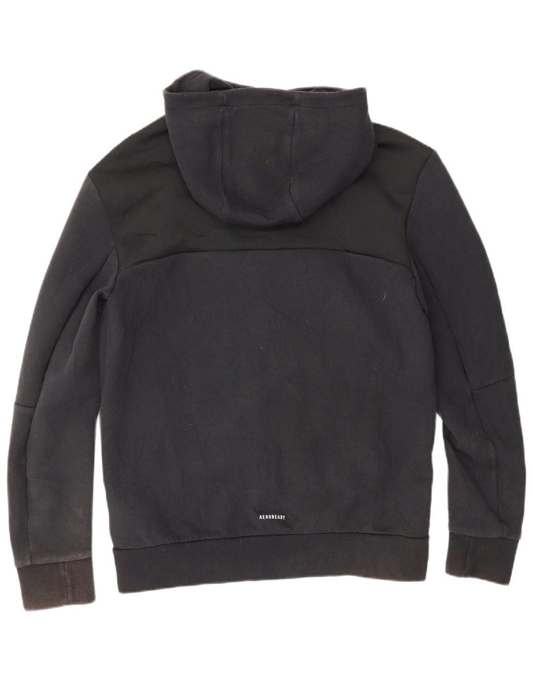 Adidas Herren-Kapuzenpullover mit Reißverschluss, klein, schwarz gestreift, Baumwolle