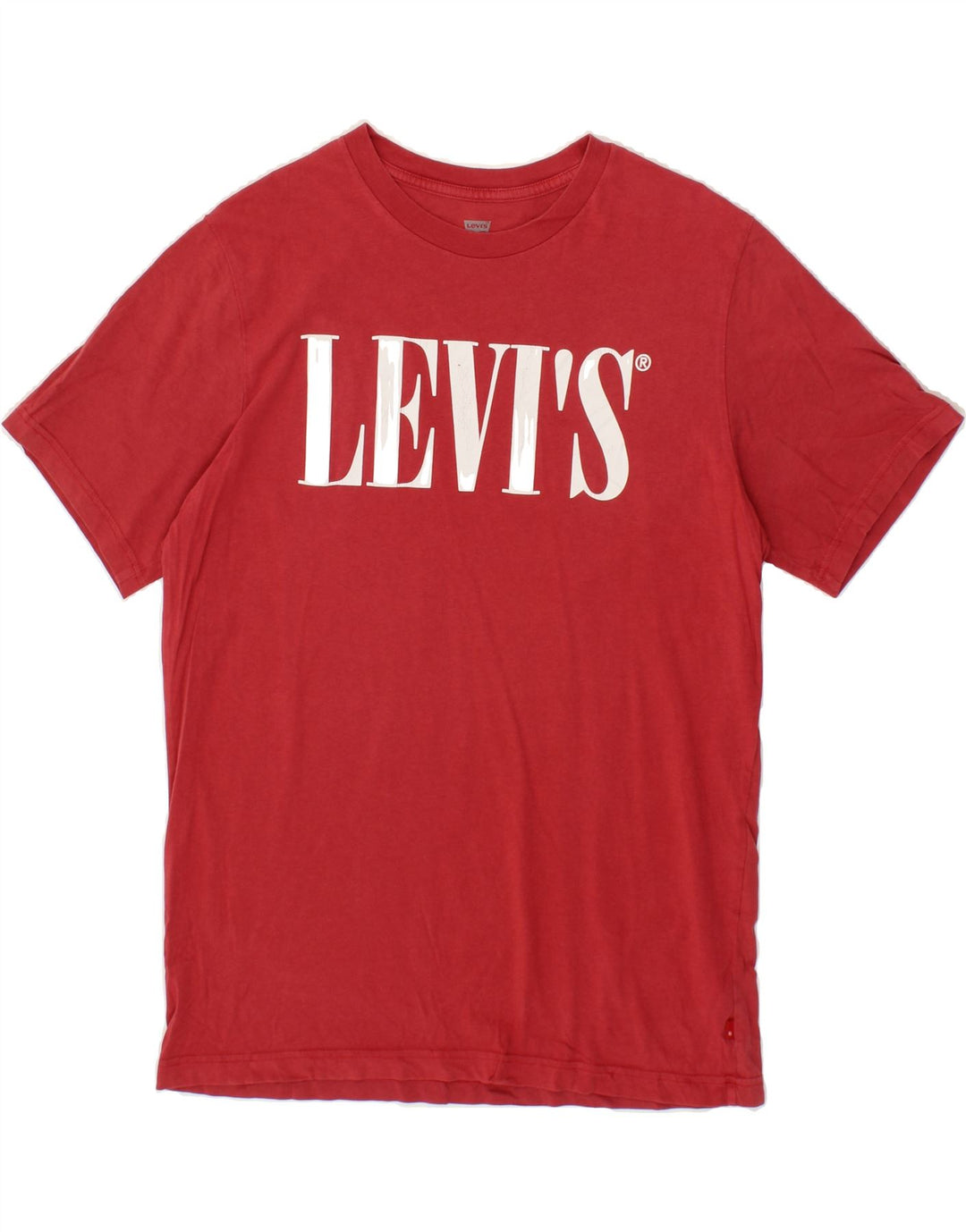 LEVI'S Mens Relaxed Graphic T-Shirt Top Small Red Vintage Levi's and Second-Hand Levi's from Messina Hembry 
