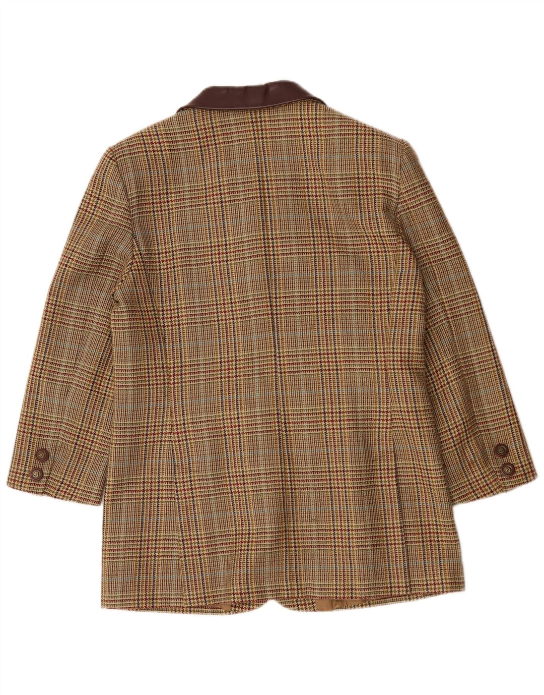 Luisa Spagnoli Damen 3-Knopf-Blazerjacke IT 46 Large Beige Houndstooth