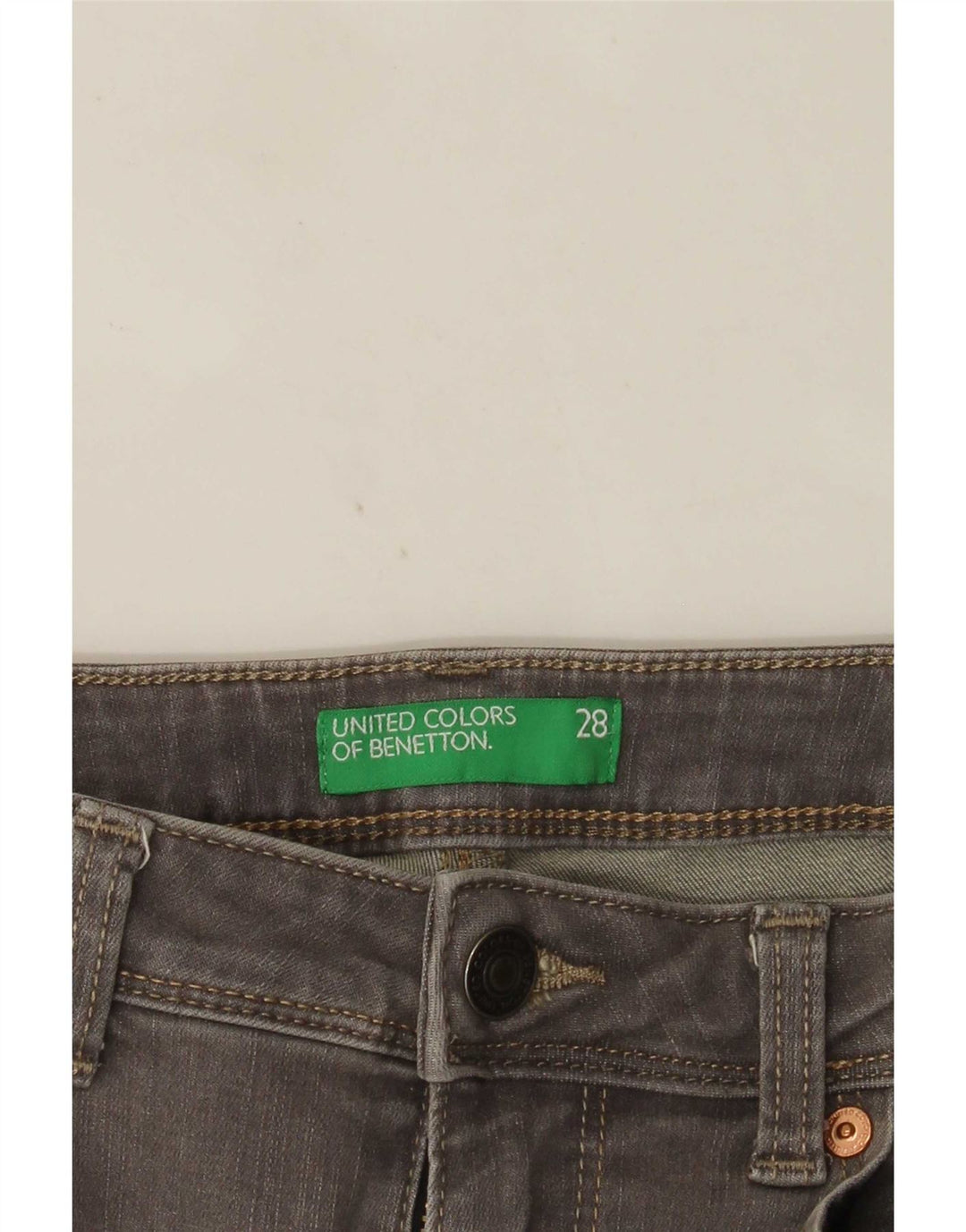 Benetton Damen Skinny Bootcut Jeans W28 L33 Grau