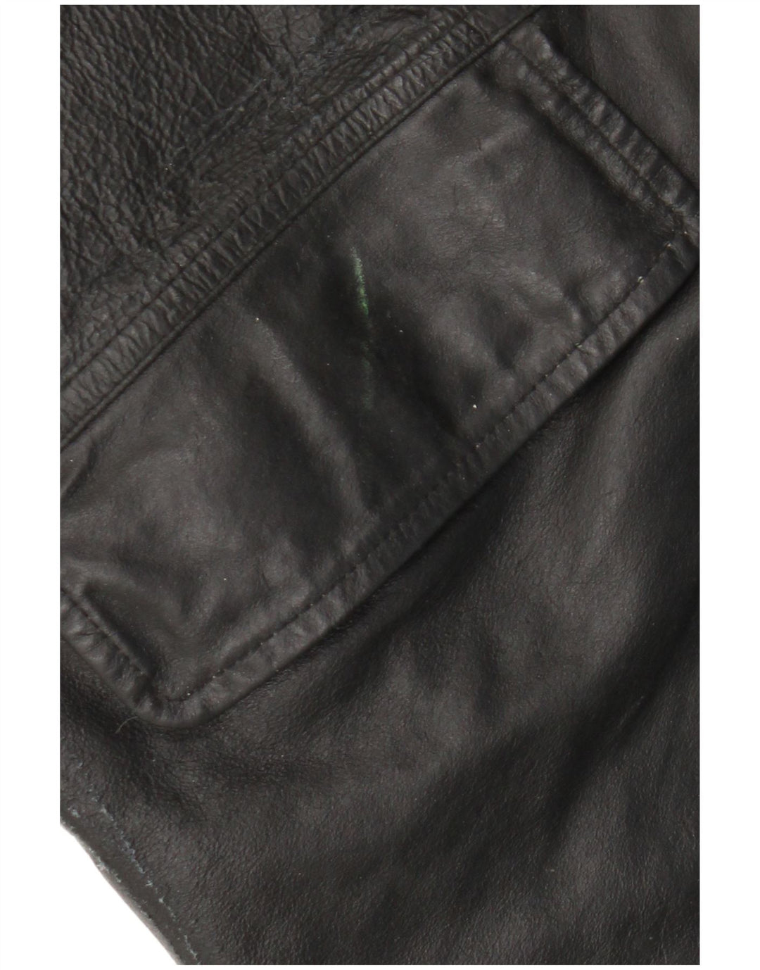 VINTAGE Herren Lederjacke IT 54 2XL Schwarzes Leder