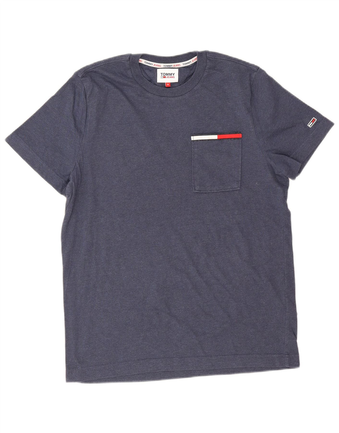 Tommy Hilfiger Herren-T-Shirt-Oberteil aus Baumwolle in mittlerem Marineblau