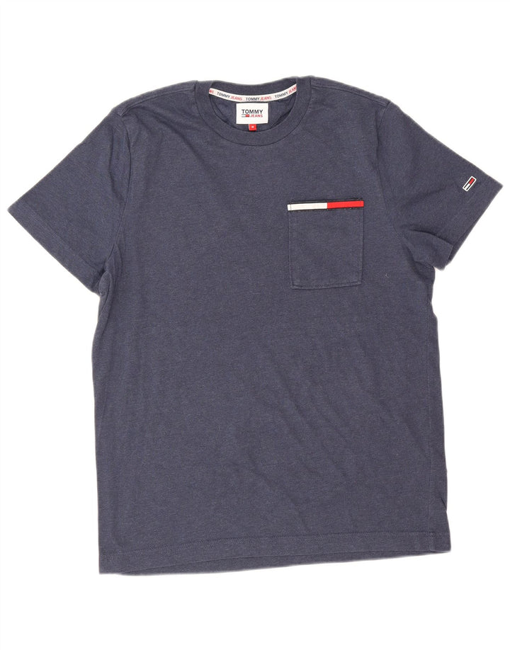 Tommy Hilfiger Herren-T-Shirt-Oberteil aus Baumwolle in mittlerem Marineblau