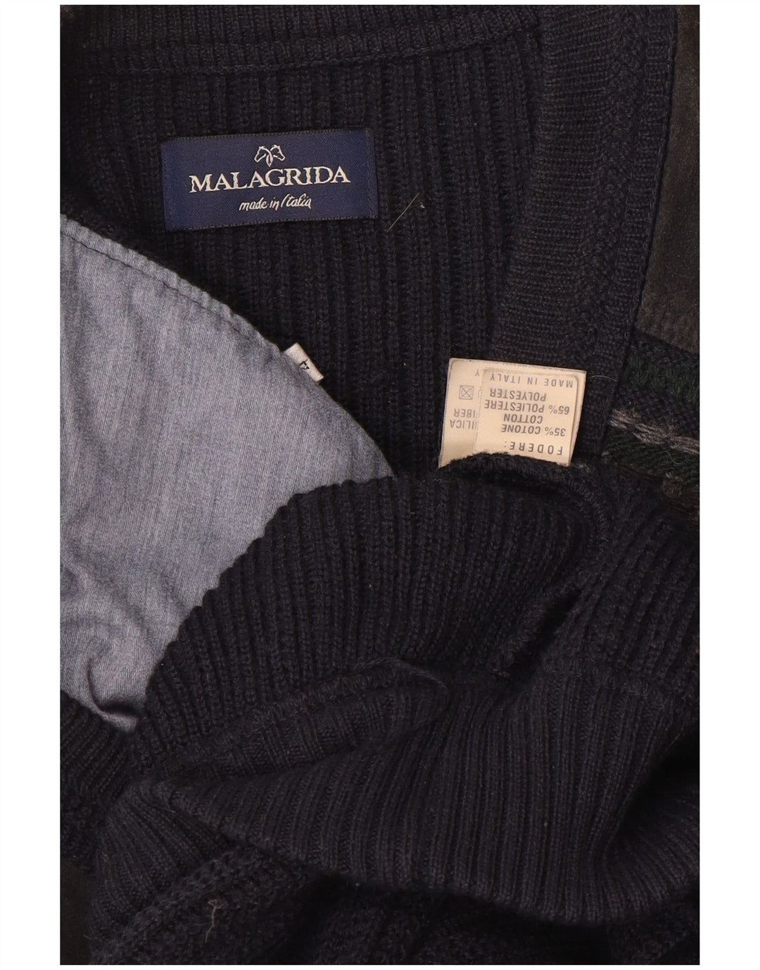 Malagrida Herren-Strickjacke, groß, Marineblau