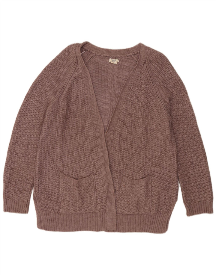 Fat Face Damen-Strickjacke, übergroß, offen, UK-Gr. 16, Größe L, braun, Viskose