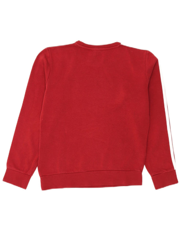 Adidas Damen Loose Fit Sweatshirt Pullover UK 8/10 Small Rot Baumwolle Sport