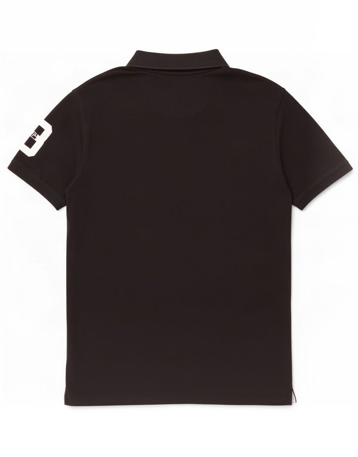 Vintage Herren Poloshirt mit Grafik, groß, aus schwarzer Baumwolle