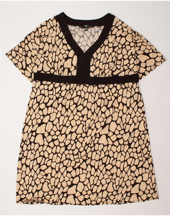 MOSSIMO Damen Etuikleid US 24 3XL Beige gepunktetes Polyester