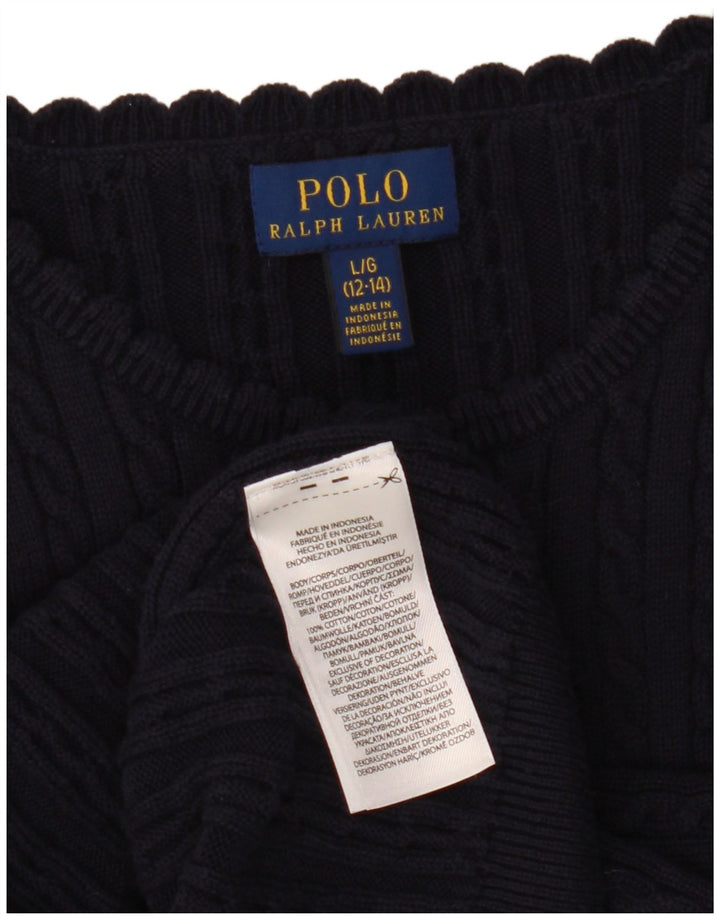 POLO RALPH LAUREN Strickjacke für Mädchen, 12–13 Jahre, Größe L, Marineblau