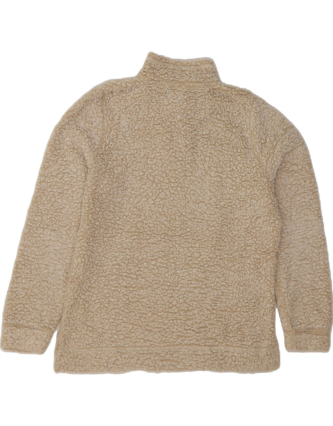 WEIRD FISH Womens Zip Neck Fleece Jumper UK 14 Large Beige Polyester Vintage Weird Fish and Second-Hand Weird Fish from Messina Hembry 