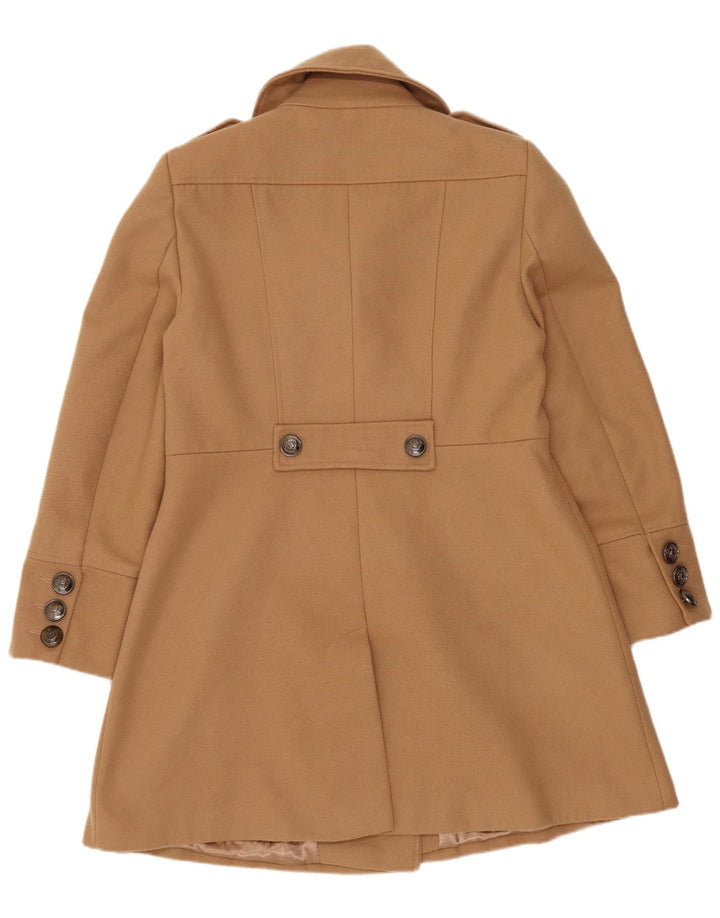 Wallis Zweireihiger Damenmantel UK 14 Large Beige Polyester