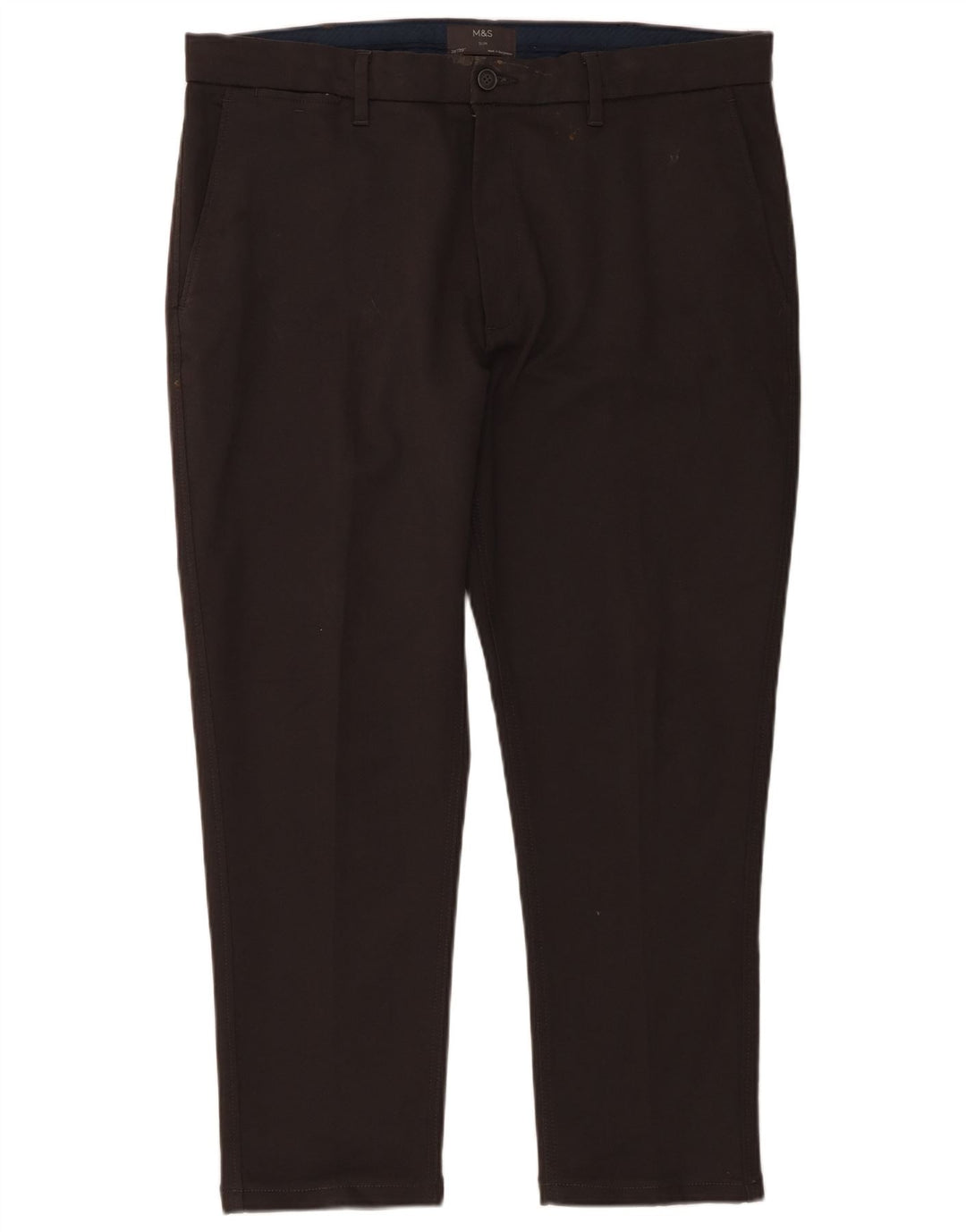 Marks & Spencer Slim Chino-Hose für Herren, W38, L29, graue Baumwolle
