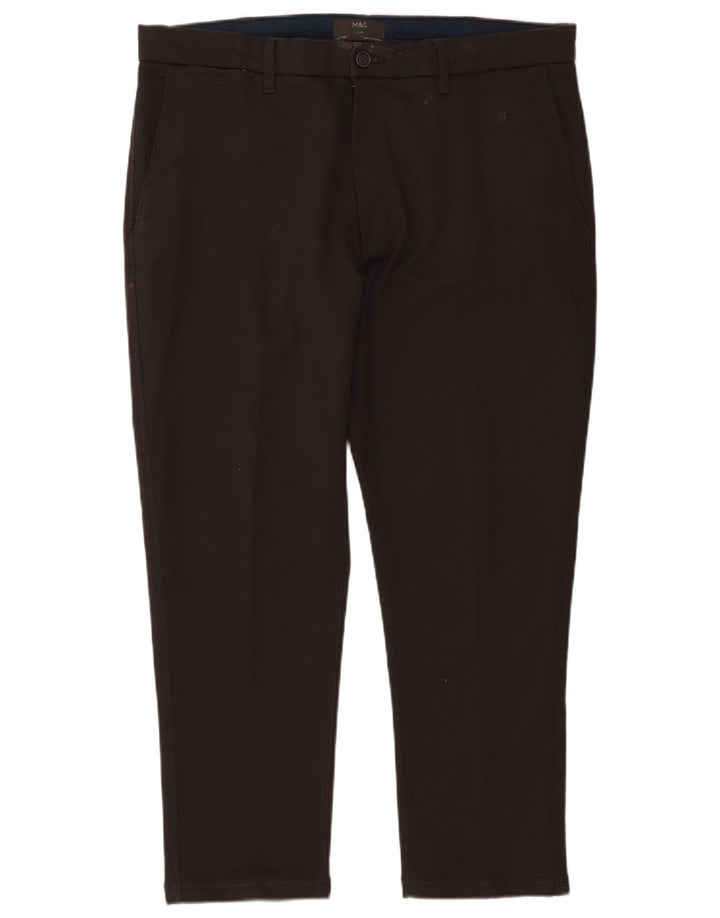 Marks & Spencer Slim Chino-Hose für Herren, W38, L29, graue Baumwolle