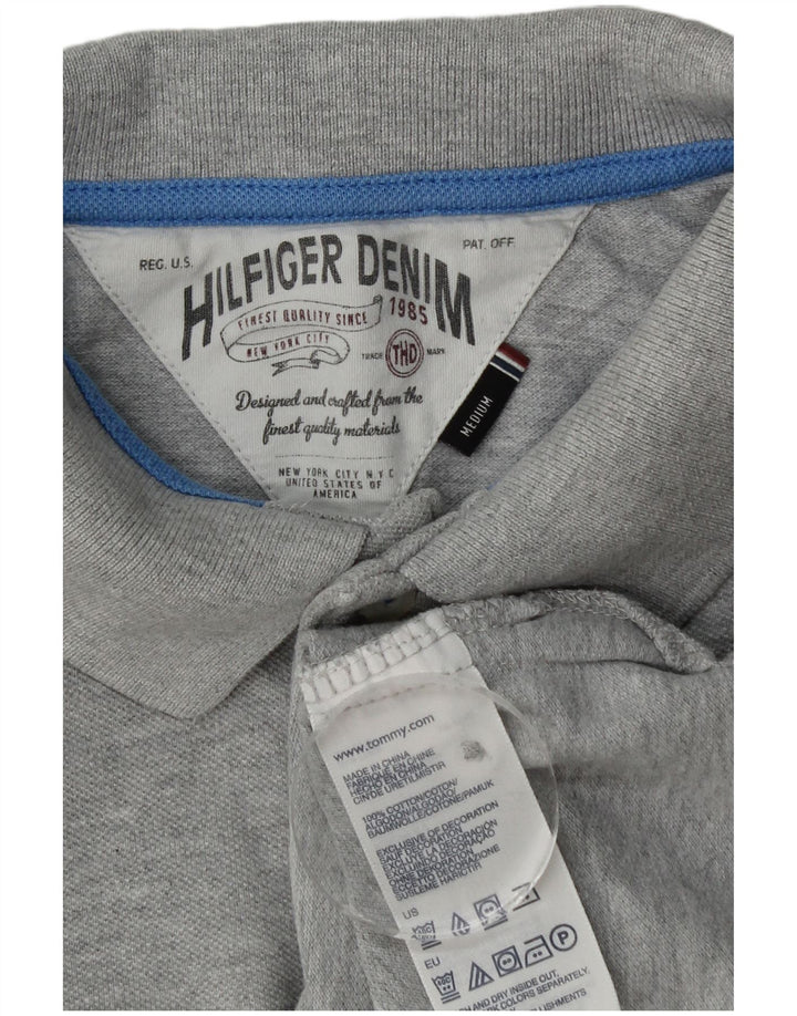 Tommy Hilfiger Herren-Poloshirt mit Grafik, mittelgrau gefleckte Baumwolle