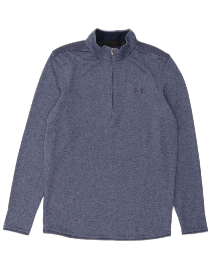 Under Armour Herren Cold Gear Pullover-Trainingsoberteil mit Reißverschluss, Größe S, Blau
