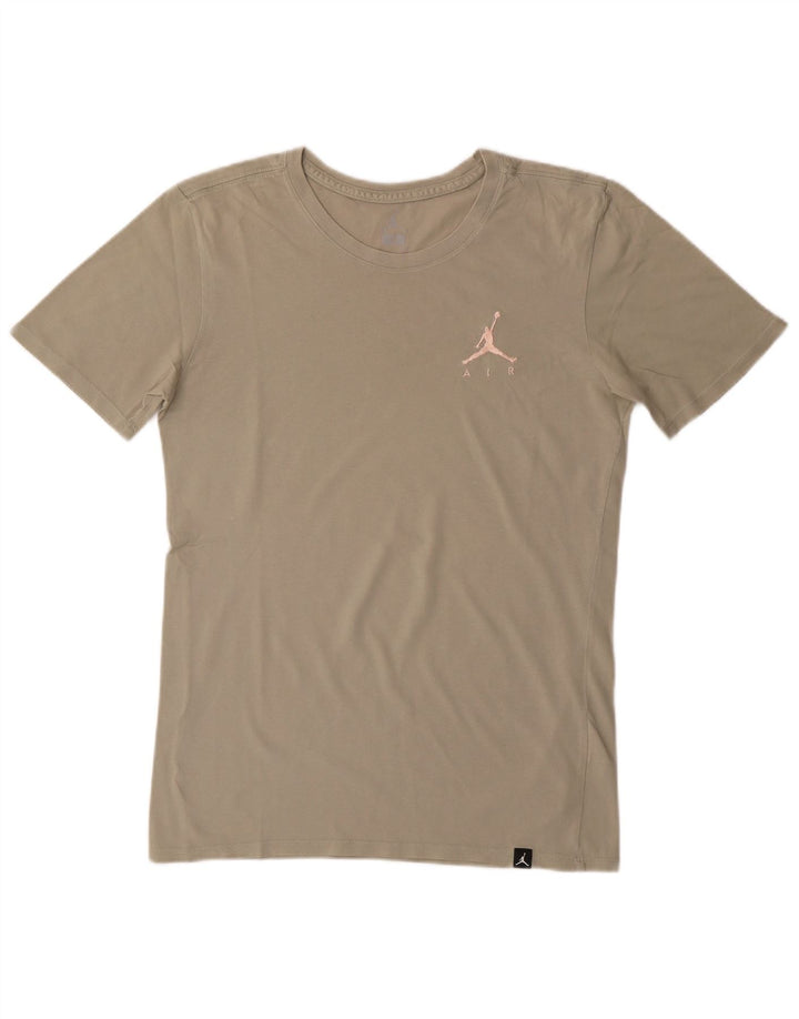 Jordan Herren T-Shirt Top Small Khaki Baumwolle