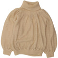 Vintage Damen Rollkragenpullover Pullover UK 10 Small Beige Argyle/Diamant