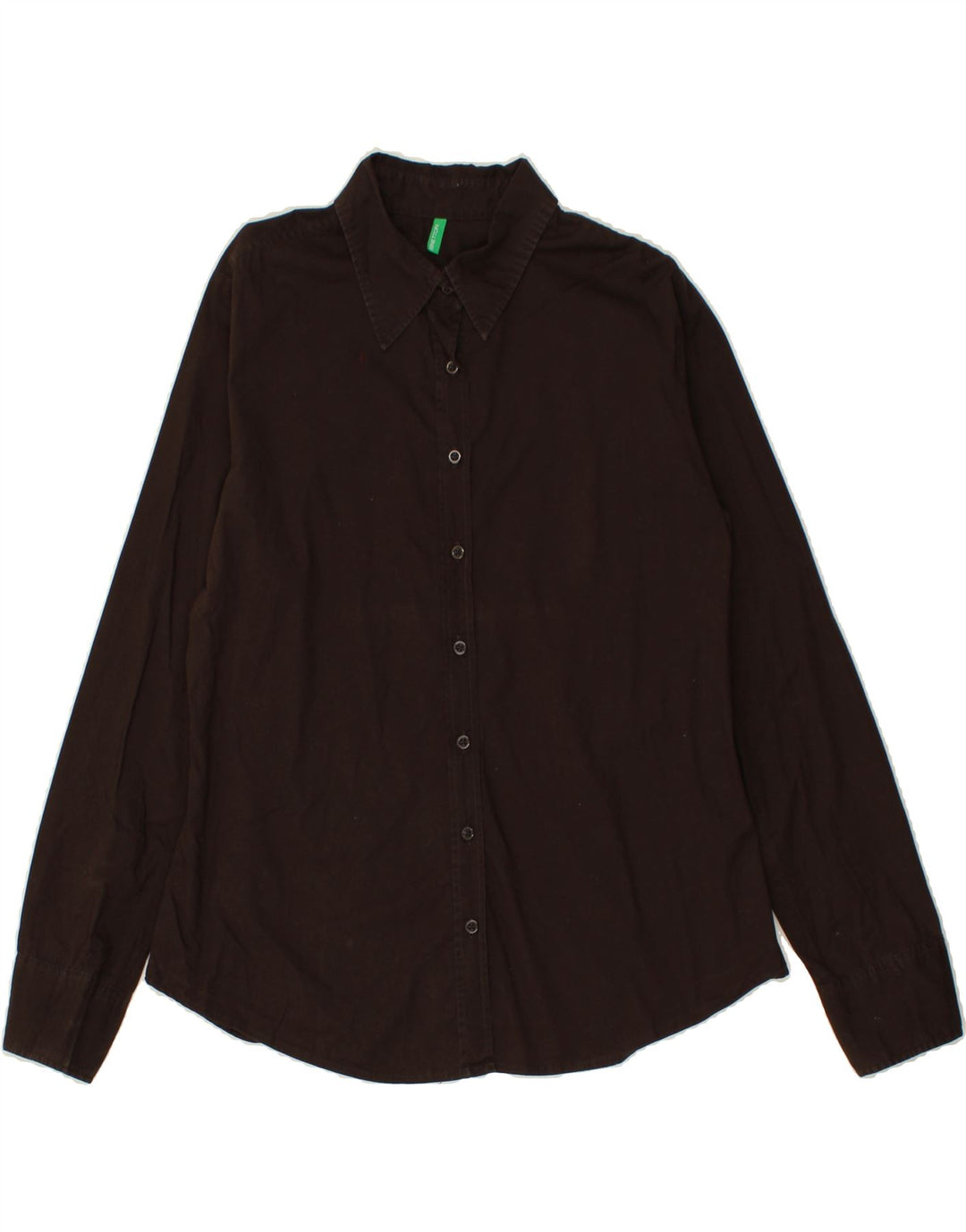 BENETTON Womens Shirt UK 18 XL Brown Cotton Vintage Benetton and Second-Hand Benetton from Messina Hembry 