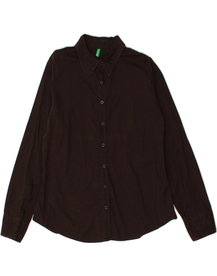 BENETTON Womens Shirt UK 18 XL Brown Cotton Vintage Benetton and Second-Hand Benetton from Messina Hembry 