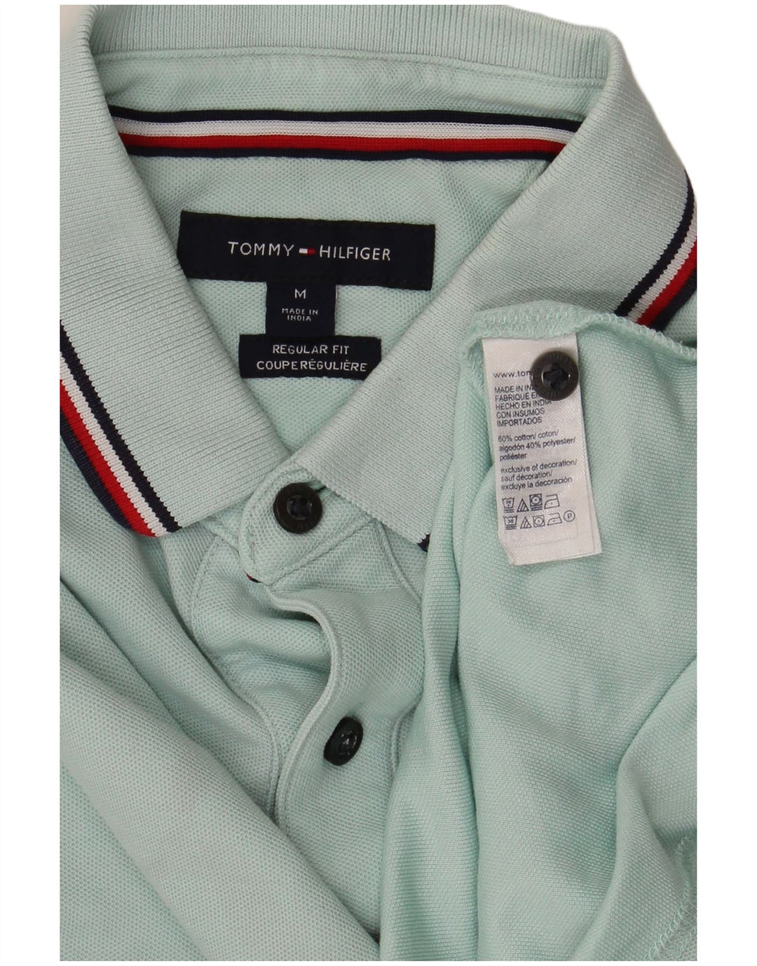 Tommy Hilfiger Herren-Poloshirt mit normaler Passform, mitteltürkisfarbene Baumwolle