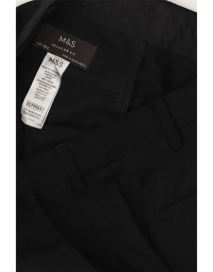 Marks & Spencer Herren-Freizeithose mit normaler Passform, W40, L31, Schwarz, Polyester