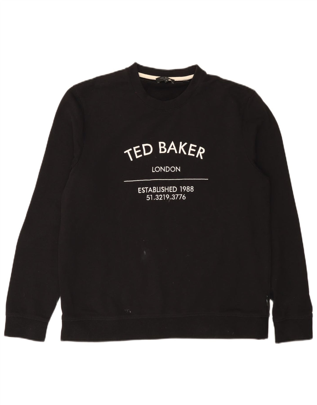 Ted Baker Herren-Sweatshirt mit Grafik, Größe 4, Größe L, schwarze Baumwolle