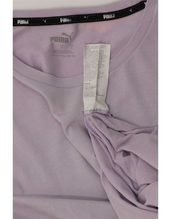 Puma Herren T-Shirt Top Large Lila Baumwolle