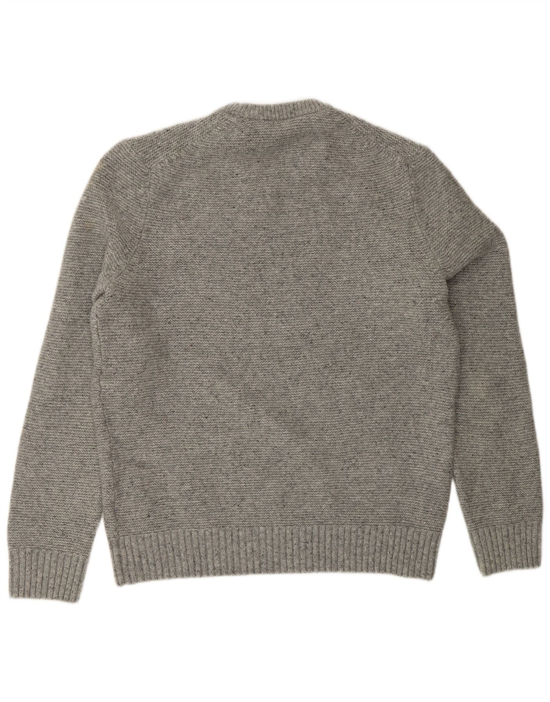 Gap Damen-Pullover mit Rundhalsausschnitt, Gr. 40, Größe L, grau gefleckte Lammwolle