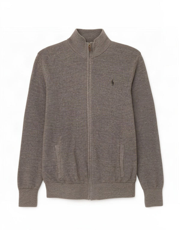 Polo Ralph Lauren Herren-Strickjacke, groß, graue Merinowolle