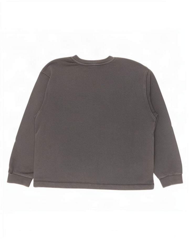 Zara Damen-Sweatshirt mit Grafik-Übergröße, Gr. 14, Mittelgrau