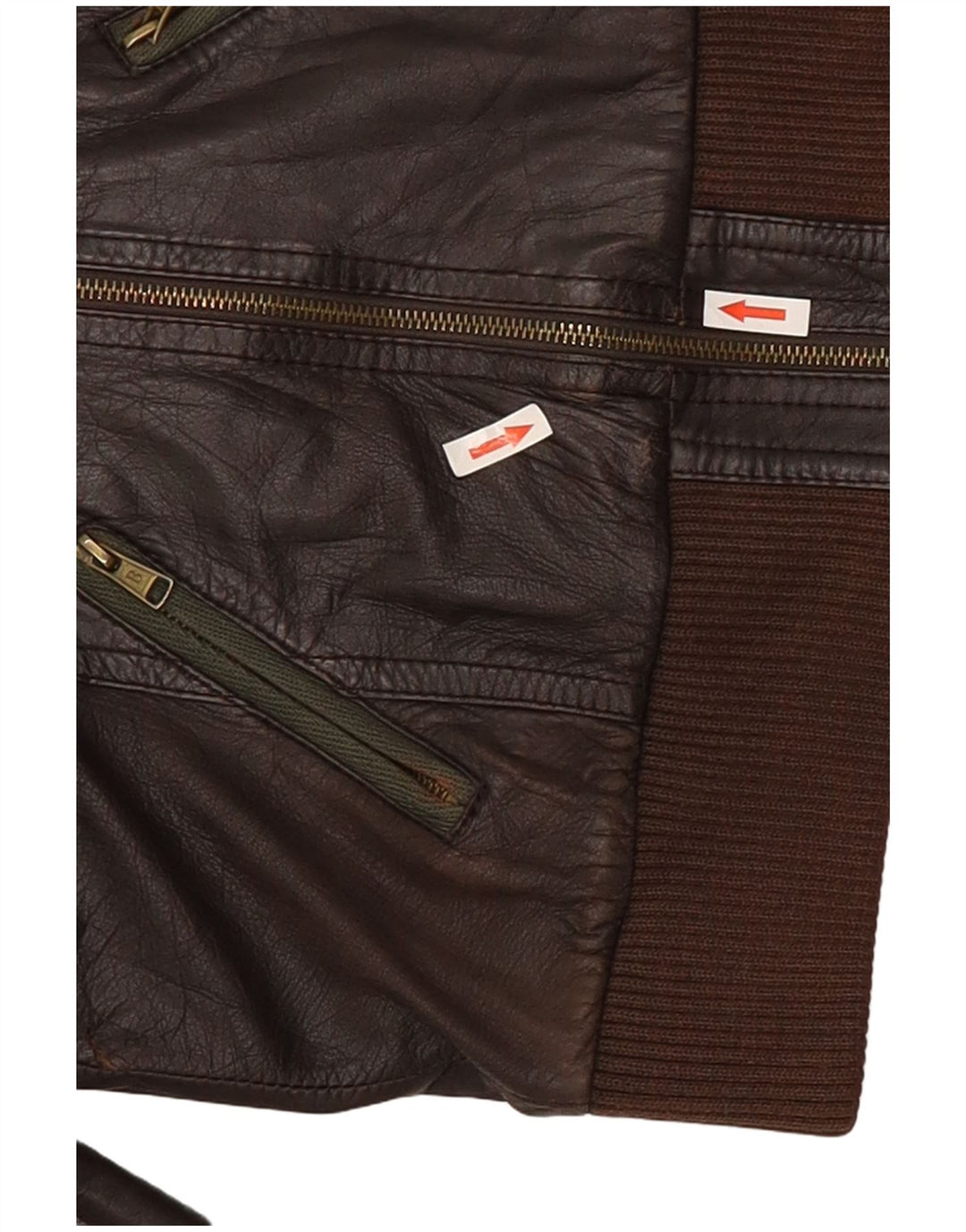 Bershka Damen Lederjacke UK 12 Mittelbraun