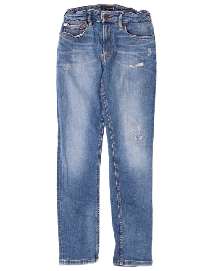 Tommy Hilfiger Distressed Slim Jeans für Jungen, 11–12 Jahre, W24 L26, blaue Baumwolle