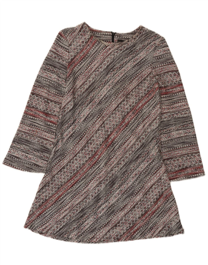 Langärmliges A-Linien-Kleid von Zara, Größe M, mehrfarbig, gestreift