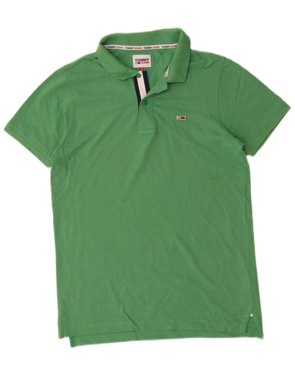 Tommy Hilfiger Herren-Poloshirt aus mittelgrüner Baumwolle