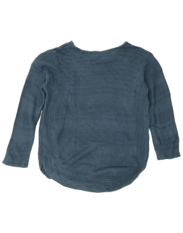 Lee Damen Übergroßer Pullover mit U-Boot-Ausschnitt, UK 14, mittelblaues Acryl