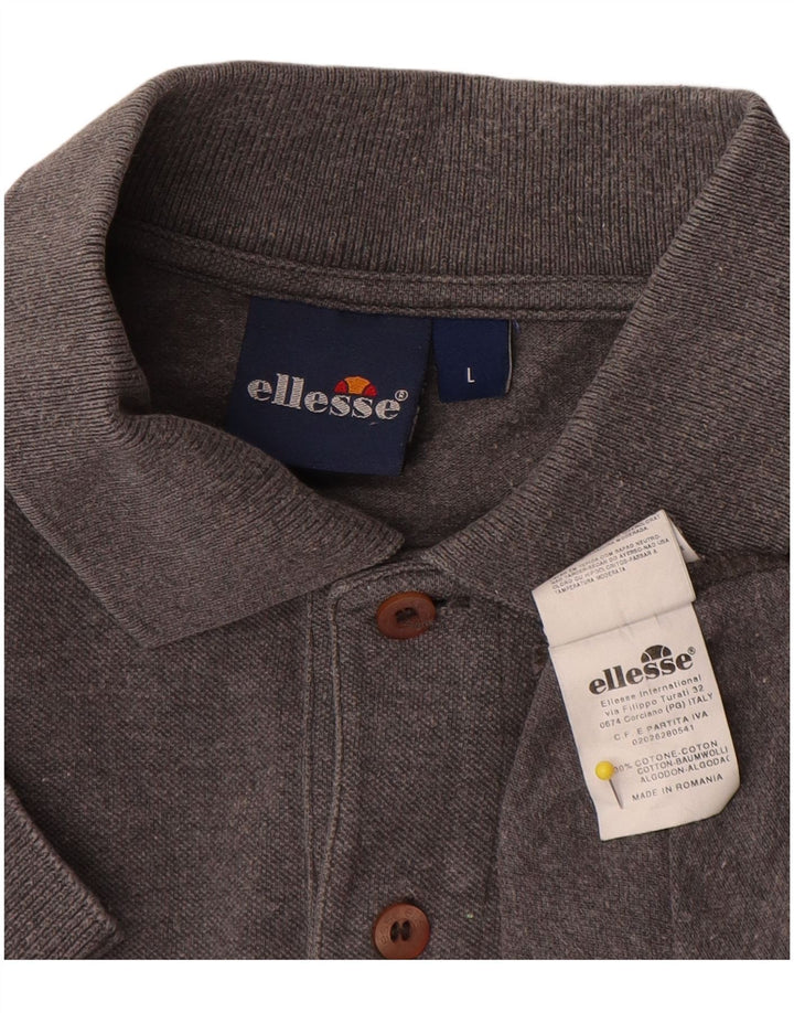 Ellesse Herren-Poloshirt, große graue Baumwolle