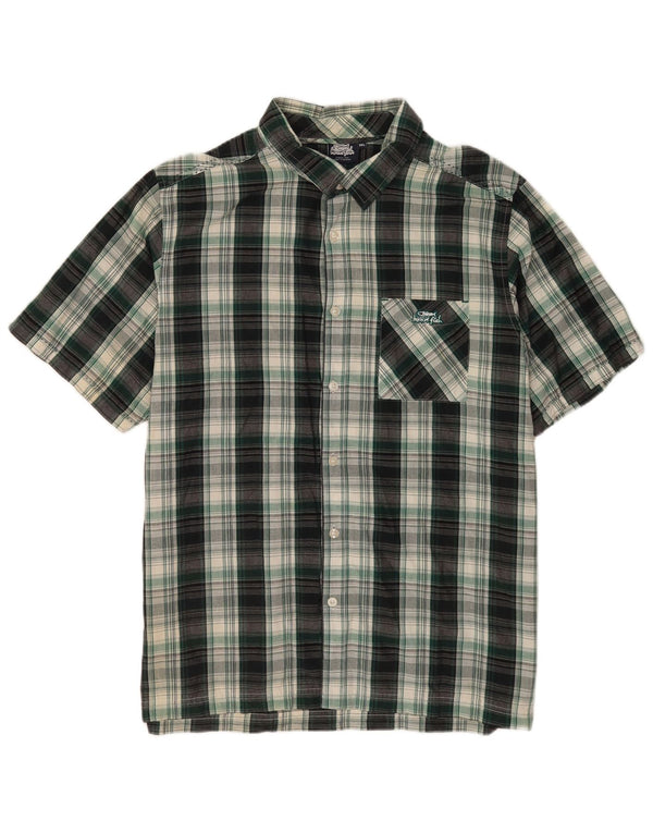 Weird Fish Herren-Hemd, kurzärmelig, reguläre Passform, 2XL, grün, kariert, Baumwolle