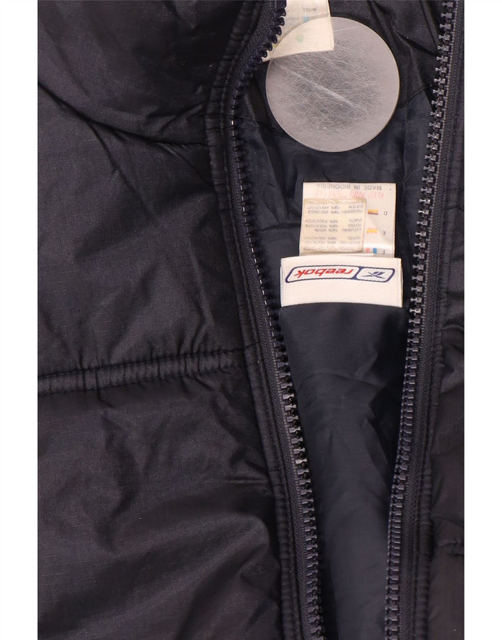 REEBOK Jungen-Jacke mit lockerer Passform, 11–12 Jahre, marineblaues Nylon