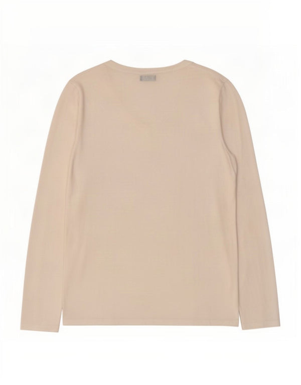 Benetton Damen Top Langarm UK 14 Mittelweiß