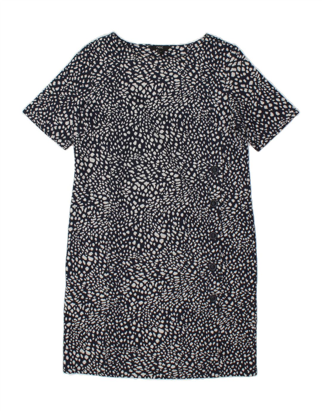 NEXT Womens Abstract Pattern Sheath Dress UK 12 Medium  Black Cotton Vintage Next and Second-Hand Next from Messina Hembry 