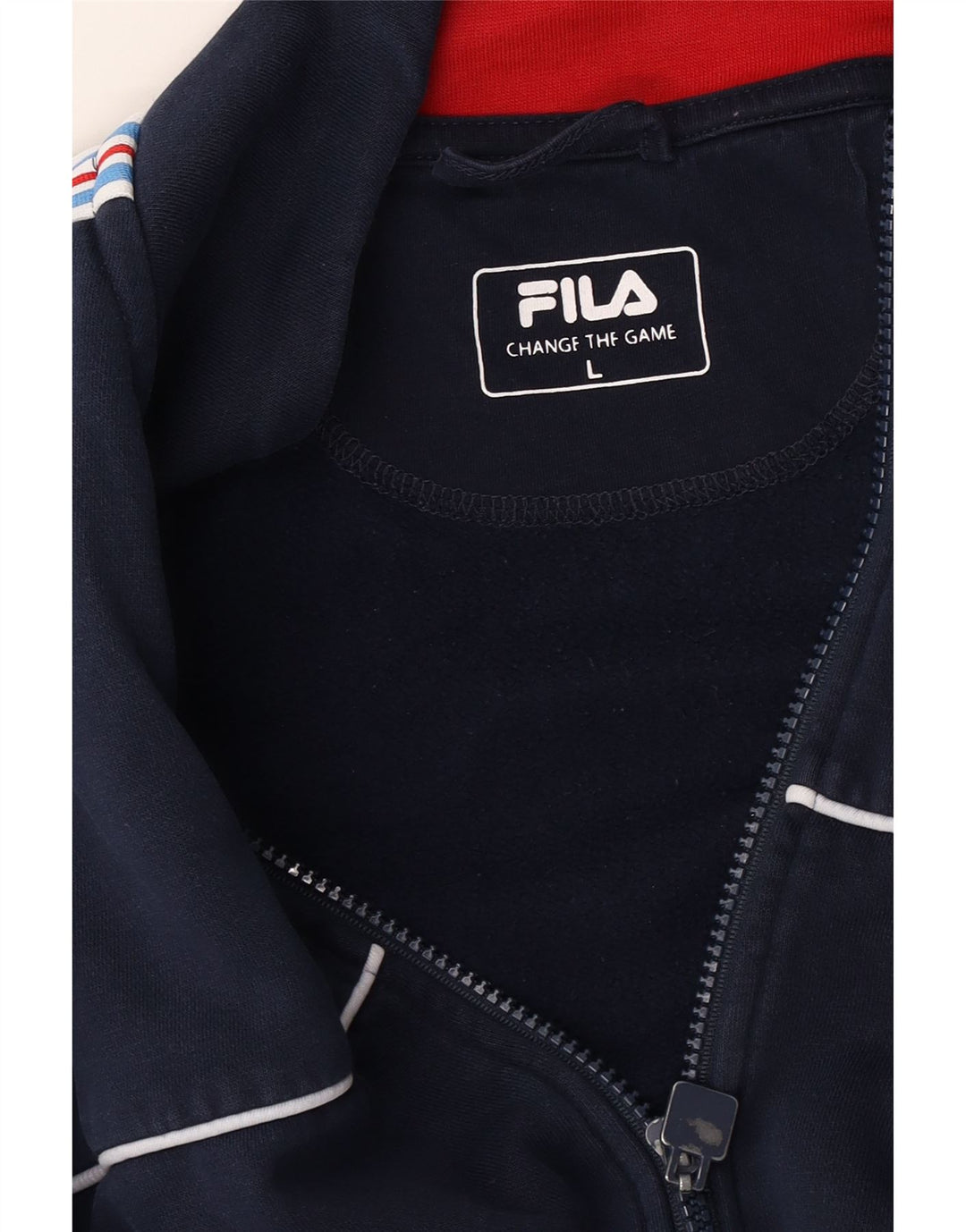 Fila Herren-Trainingsanzug-Top-Jacke, groß, Marineblau gestreift