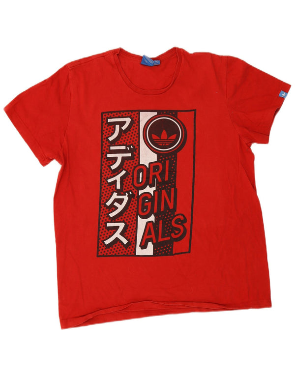 Adidas Mens Graphic T-Shirt Top Large Red