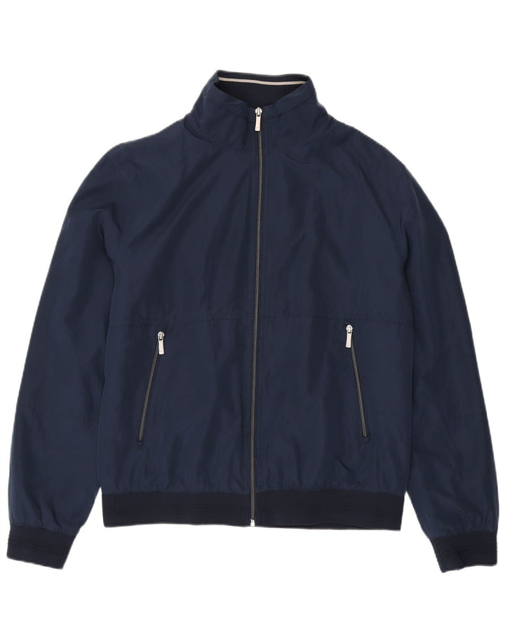 Zara Herren Bomberjacke UK 42 XL Marineblau Polyester