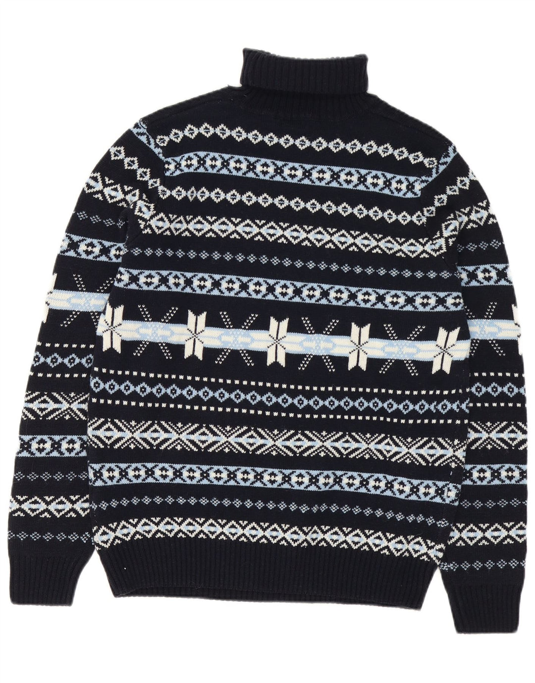 GUTTERIDGE Rollkragenpullover für Herren, XL, Marineblau, Fair-Isle-Wolle