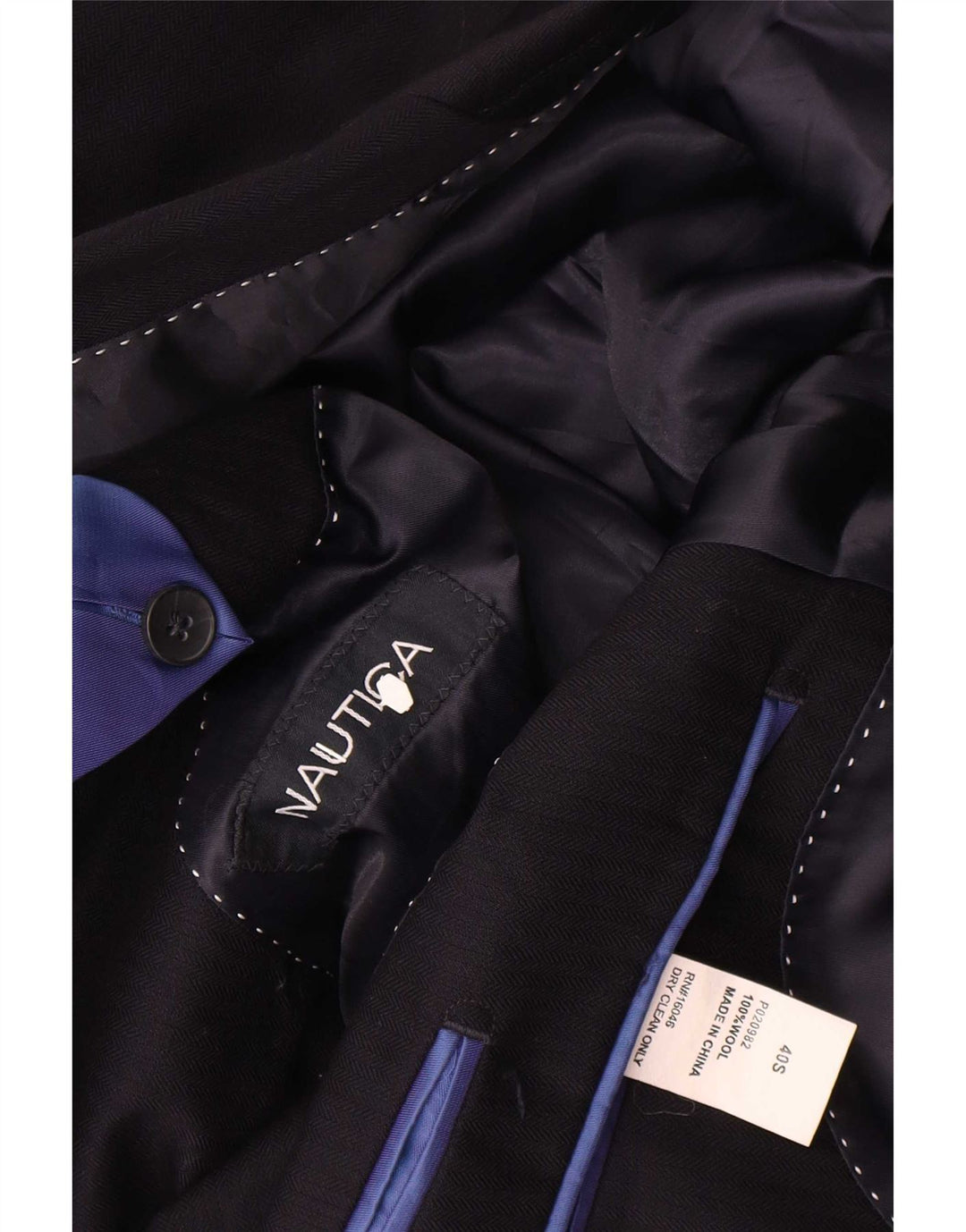 Nautica Herren-Blazer mit 2 Knöpfen, UK 40, große marineblaue Wolle