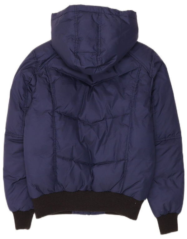 Refrigiwear Wattierte Jacke mit Kapuze für Mädchen, 11–12 Jahre, Marineblau, Farbblock