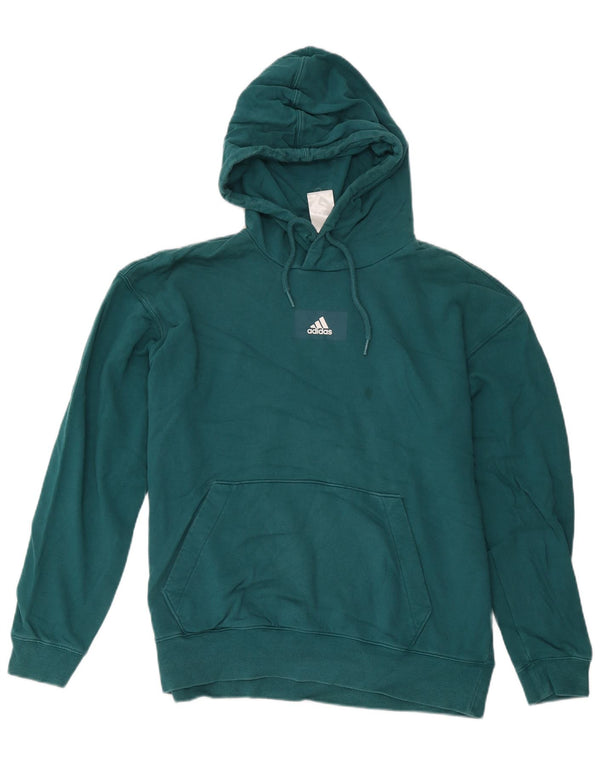 Adidas Herren Kapuzenpullover aus mittelgrüner Baumwolle