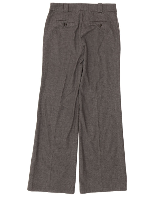 Massimo Dutti Womens Wide Leg Casual Trousers EU 38 Small W28 L33 Grey Wool